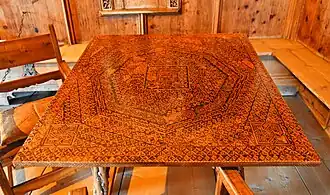 Schragentisch mit Intarsien (um 1520)