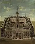Vogelperspektive: Anonymus (Architekturmaler des 17. Jahrhunderts): Schloss.