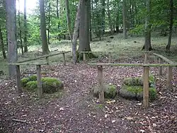 Fundamentreste der Eremitage im Schlosspark Riede, bei Kassel (2019)
