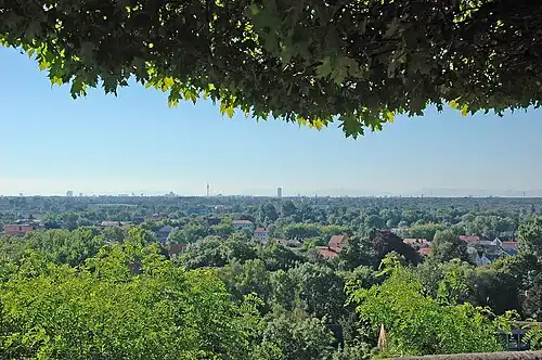 Blick von der Schlossterrasse Richtung München