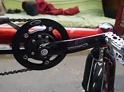 Schlumpf Speed Drive an einem Liegerad, Planetensatz im Kettenblattträger