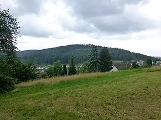 Blick von Wilhelmsfeld südsüdwestwärts zum Schriesheimer Kopf