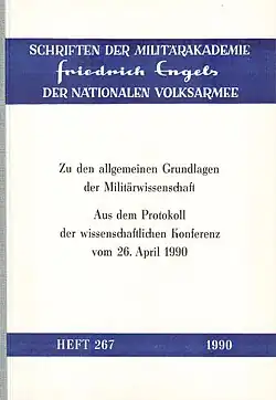Titelseite, Schriften der Militärakademie „Friedrich Engels“, von Heft 267 (1990).