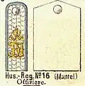 Schulterstücke mit dem Namenszug des Regimentschefs (seit Dezember 1884)