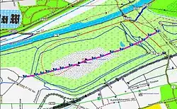 Lageplan mit Verlauf des Höhenprofils
