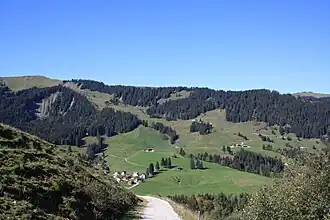 Blick von der Schwarzseeregion auf den Schwyberg