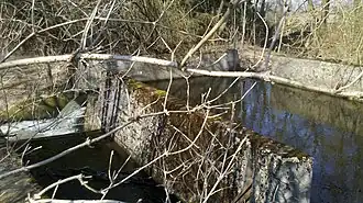 Ursprung des Schwaigbachs (links) aus Ableitung aus der Goldach (rechts)