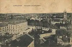 Westliche Innenstadt Justizgebäude und Schillerplatz 1915