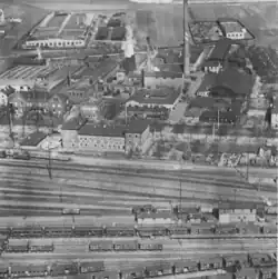 Hauptbahnhof-Nordseite 1920er Jahre. Bahnbetriebsamt und Fa. Kugelfischer