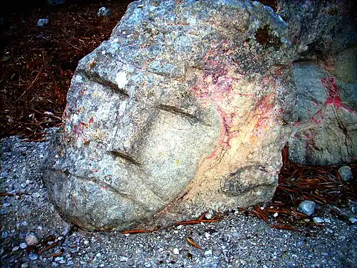 Einzelkopf mit Farbresten