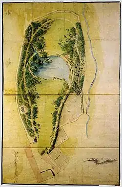 Sckell-Plan zur landschaftlichen Umgestaltung des ehemaligen Klostergartens Amorbach, 1803