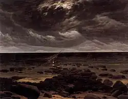 Meer mit Schiffswrack im Mondlicht (1825–1830)