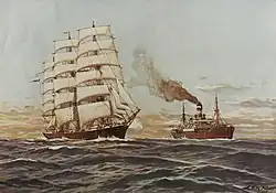 Hilfskreuzer Seeadler jagend