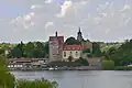 Frontansicht auf Schloss und Schlosskirche Seeburg am Süßen See