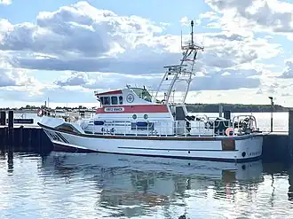 Die Fritz Knack am Liegeplatz in Maasholm