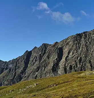 Seespitze, Östliche und Westliche Erlsbacher Spitze (Bildmitte) (von Norden)