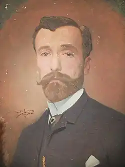 Selbstporträt Juan Planella i Rodríguez (Ausschnitt), datiert März 1888 (Privatbesitz)