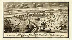 Burg Selburg im Großen Nordischen Krieg. Zeitgenössischer Stich