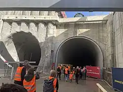 Eingang der beiden Tunnelröhren, Mürzzuschlag, Oktober 2023