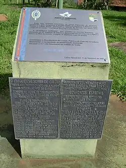 Inschrift am Parkeingang