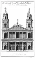 Plan der Fassade für Saint-Sulpice.