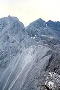 Blick vom Sgùrr Mhic Chòinnich nach Nordwesten über die Hauptkette der Cuillin, links der Sgùrr Dearg mit dem Inaccesible Pinnacle, rechts der Sgùrr na Banachdich