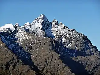 Der Sgùrr nan Gillean von Osten, rechts vom Hauptgipfel die Pinnacle Ridge