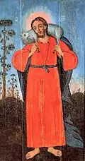 Bessarabische Ikonendarstellung Jesu als des guten Hirten, 18.&nbsp;Jahrhundert