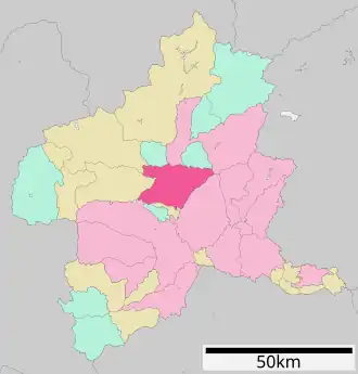 Lage Shibukawas in der Präfektur