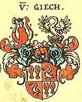 Gemehrtes Wappen der Familie von Giech in Siebmachers Wappenbuch von 1605