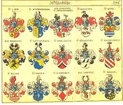 Wappen der anderen von Dettelbach, Ritterschaft der Mark Brandenburg, Johann Siebmachers Wappenbuch von 1605, Tafel 176.