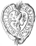 Siegel des Burggrafen Gerhard/Gebhard von Leisnig (1213)[8]