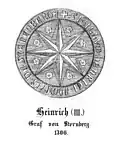 Siegel (1306) Heinrichs III. Graf von Sternberg (Sterrenberge) in Lippe