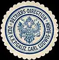 Siegelmarke Betriebsdirection der Kaiserlich Königlich P. Galiz. Carl Ludwig-Bahn