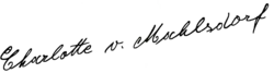 Signatur von Charlotte von Mahlsdorf