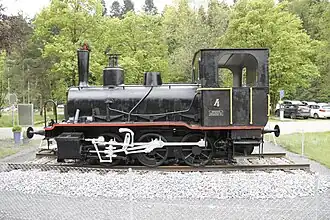 Die E 3/3 Nr. 4 als Denkmallokomotive in Sihlwald