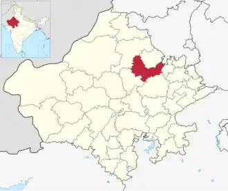 Positionskarte des Distrikts Sikar