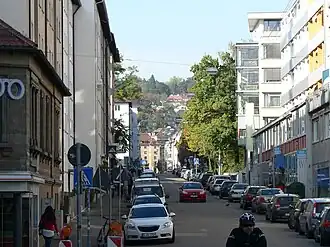 Blick von der Breitscheidstraße nach Norden.