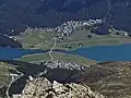 Blick auf Silvaplana und Surlej.