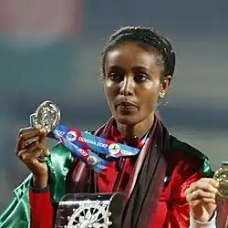 Alia Saeed Mohammed gab das Rennen&nbsp;auf