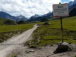 Grenze zwischen Österreich und der Schweiz im Fimbertal