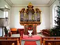 Innenraum der Kirche mit barocker Schmahl-Orgel von 1743