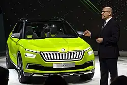 Vorstellung des Škoda Vision&nbsp;X auf dem Genfer Auto-Salon 2018 durch Bernhard Maier
