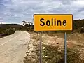 Ortseinfahrt von Soline