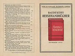 Werbefaltblatt vom Sommer 1927 (4&nbsp;Seiten, 186&nbsp;×&nbsp;128&nbsp;mm)