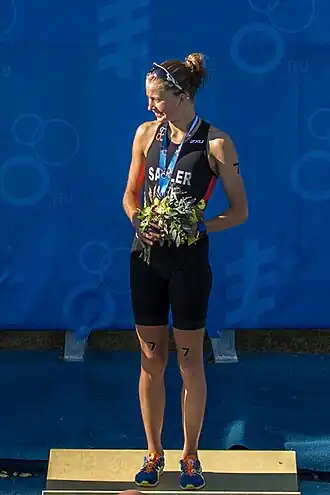 Sophia Saller beim Grand Final der WM-Rennserie in Edmonton, 2014