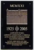 Gedenktafel an der Universität Sopron