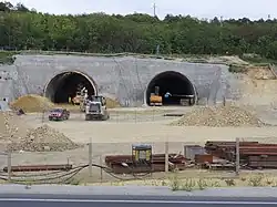 Westportal Wiener Hügeltunnel in Bau (08.2022)