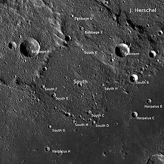 South mit Nebenkratern (LROC-WAC)