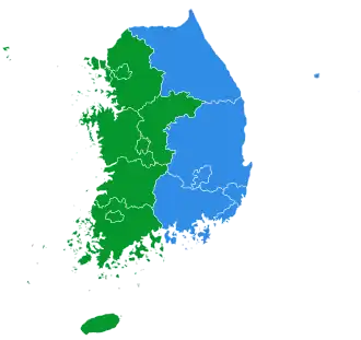 Karte der Wahlergebnisse